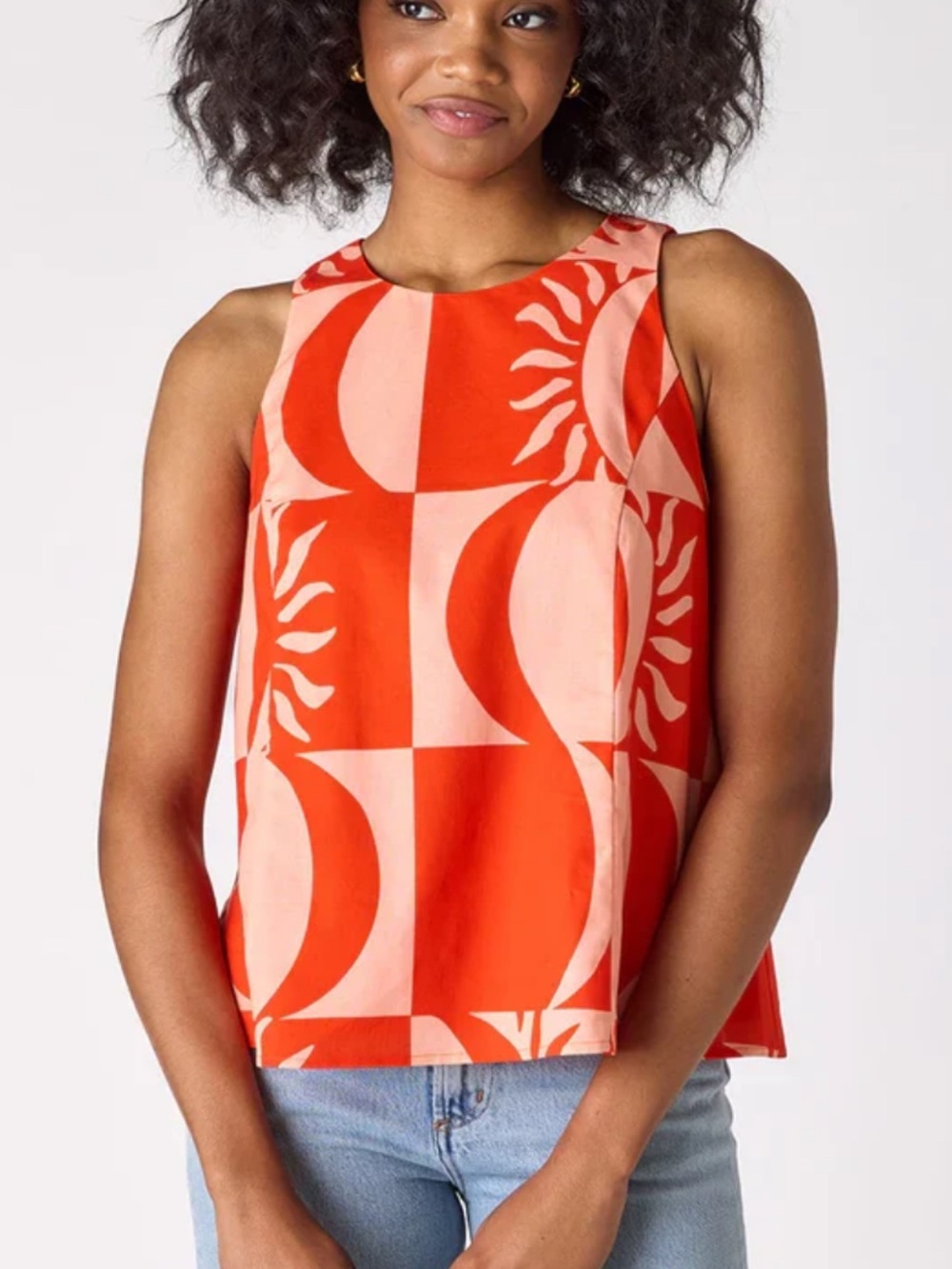 Crosby by Mollie Burch NWT XS Wynne Sun Print Tank Always Sunny $164 Coral